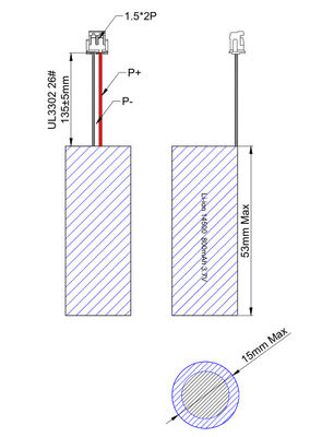Κυλινδρική μπαταρία 14500 τύπος 3,7 λίθιου του ISO επαναφορτιζόμενη μπαταρία Β 800mah