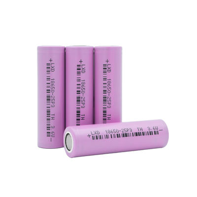 3C ανώτατο 3.6v 2500mah 18650 κυλινδρικά κύτταρα λίθιου μπαταριών λίθιου ιονικά
